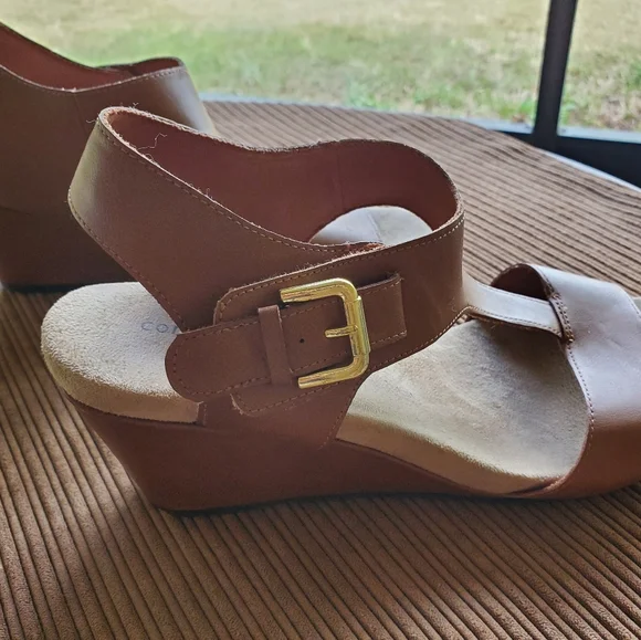 Comfortview Predictions Women's Wedge heel open toe ankle strap sandals 10W - Picture 5 of 13